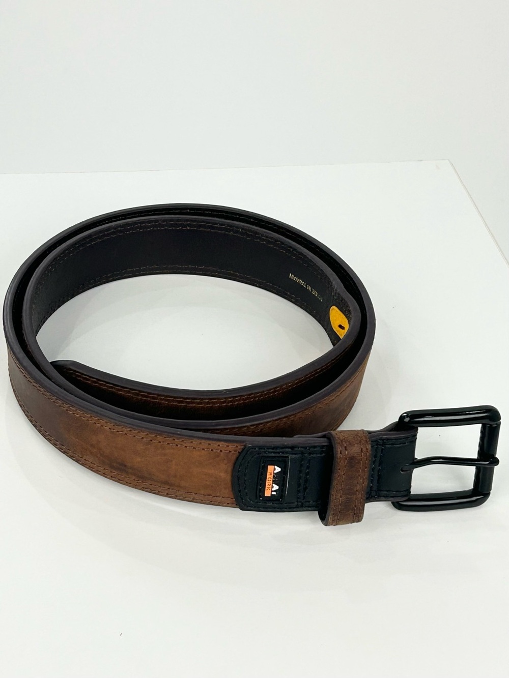 Ariat Work Brown Genuine Leather Belt Mens 42 Black Buckle A701402